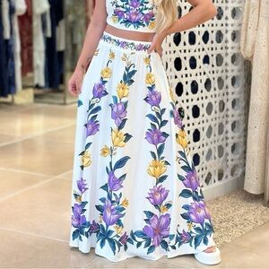 FARM Rio Floral Sicilia Long Skirt Size S